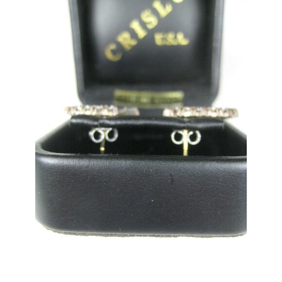 Crislu Sterling Silver Earrings 925 Hoop C USA Box  .7 in Pierced 4 g - Picture 5 of 8